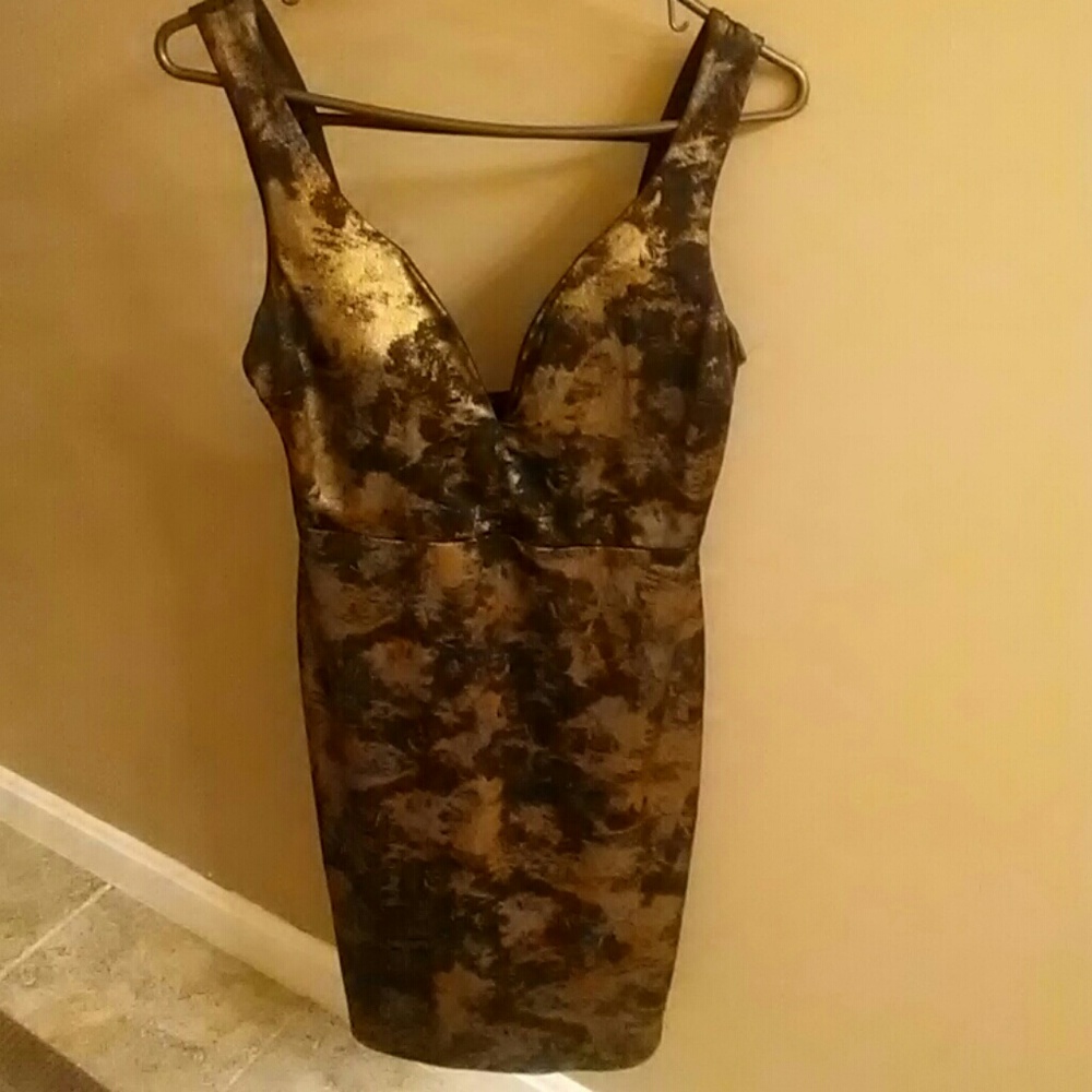 Beautiful Tan and Black Dress lightly worn